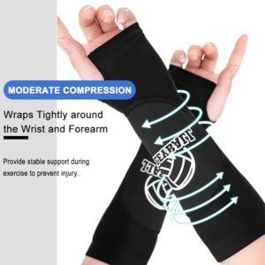 2XK-NOV Volleyball Arm Sleeves Women, Volleyball Arm Pads Kids (black, M) - Image 4