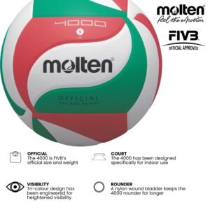 Molten Volley Ball - 5, White/Green/Red - Image 3