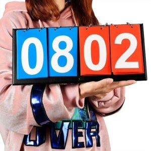 YURINWOO 4 Digit Flip Scoreboard, Blue and Red, Multi Sports Scoreboard for Badminton Volleyball Football Sports - Image 4